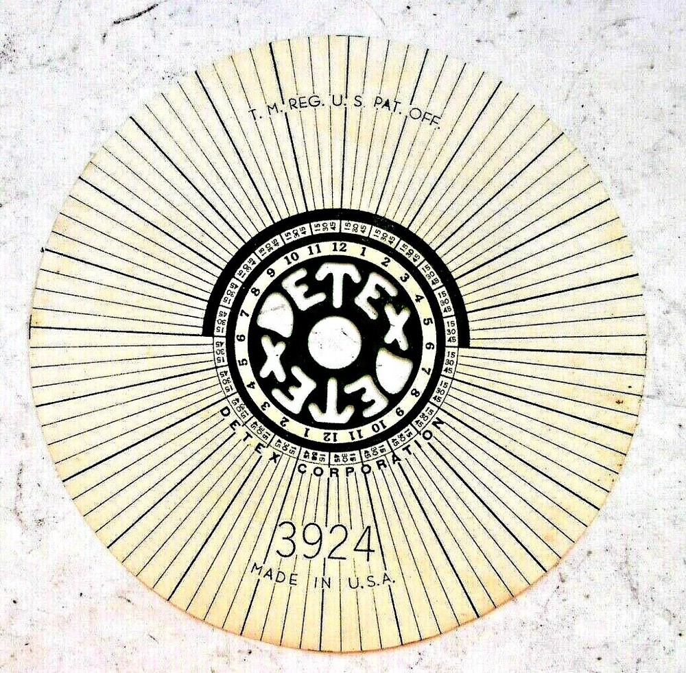 (5) Detex Watchclock Paper disk - dials # 3924