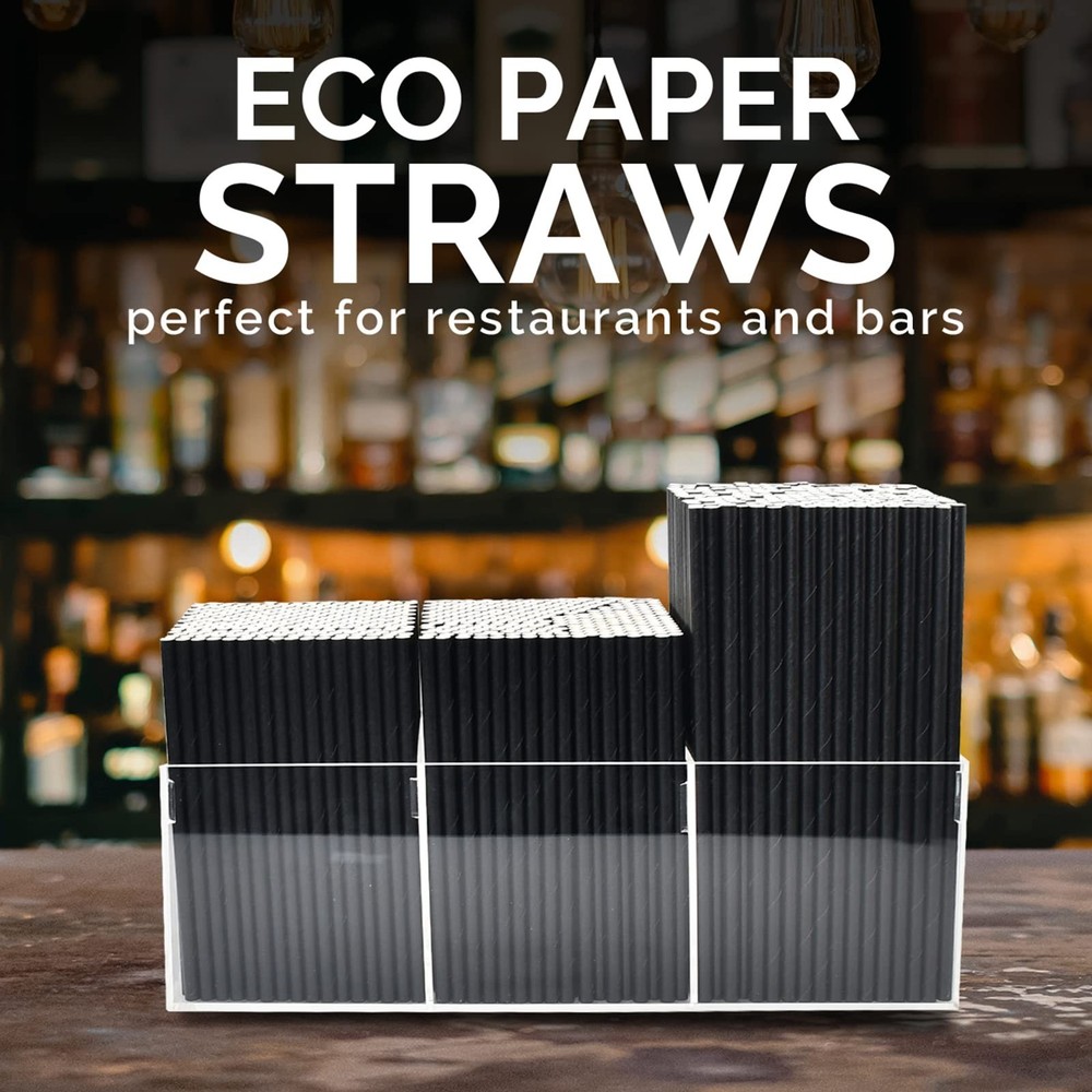 Black Paper Straws, Solid black/250 Bulk, Biodegradable Paper Drinking Straws...