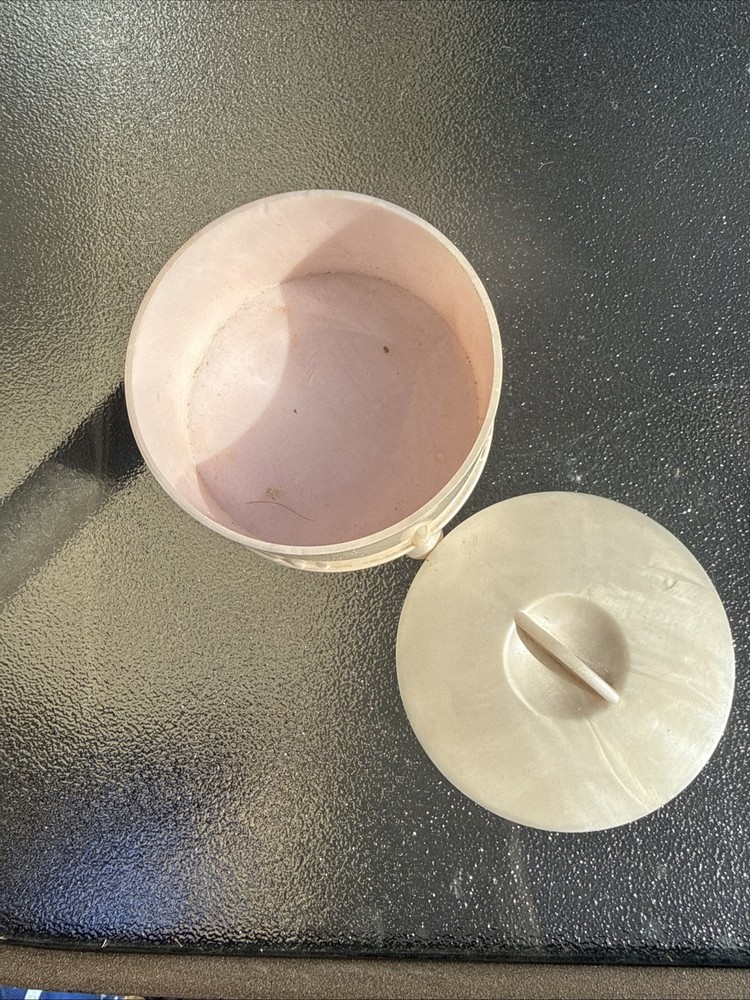 Vintage Pink Dusting Powder Container 5 Oz Plastic