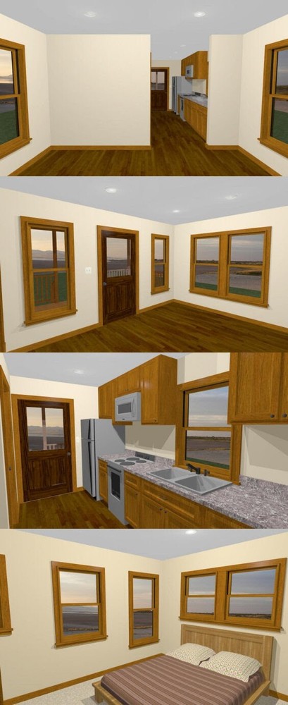 14x24 Tiny House -- 597 sq ft -- PDF FloorPlan -- Model 2A