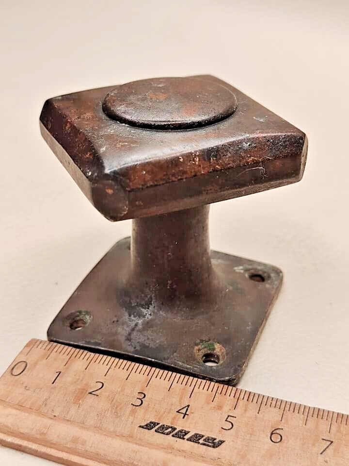 Front Door Knob Handle Antique Brass Pull Octagonal With Back Plate