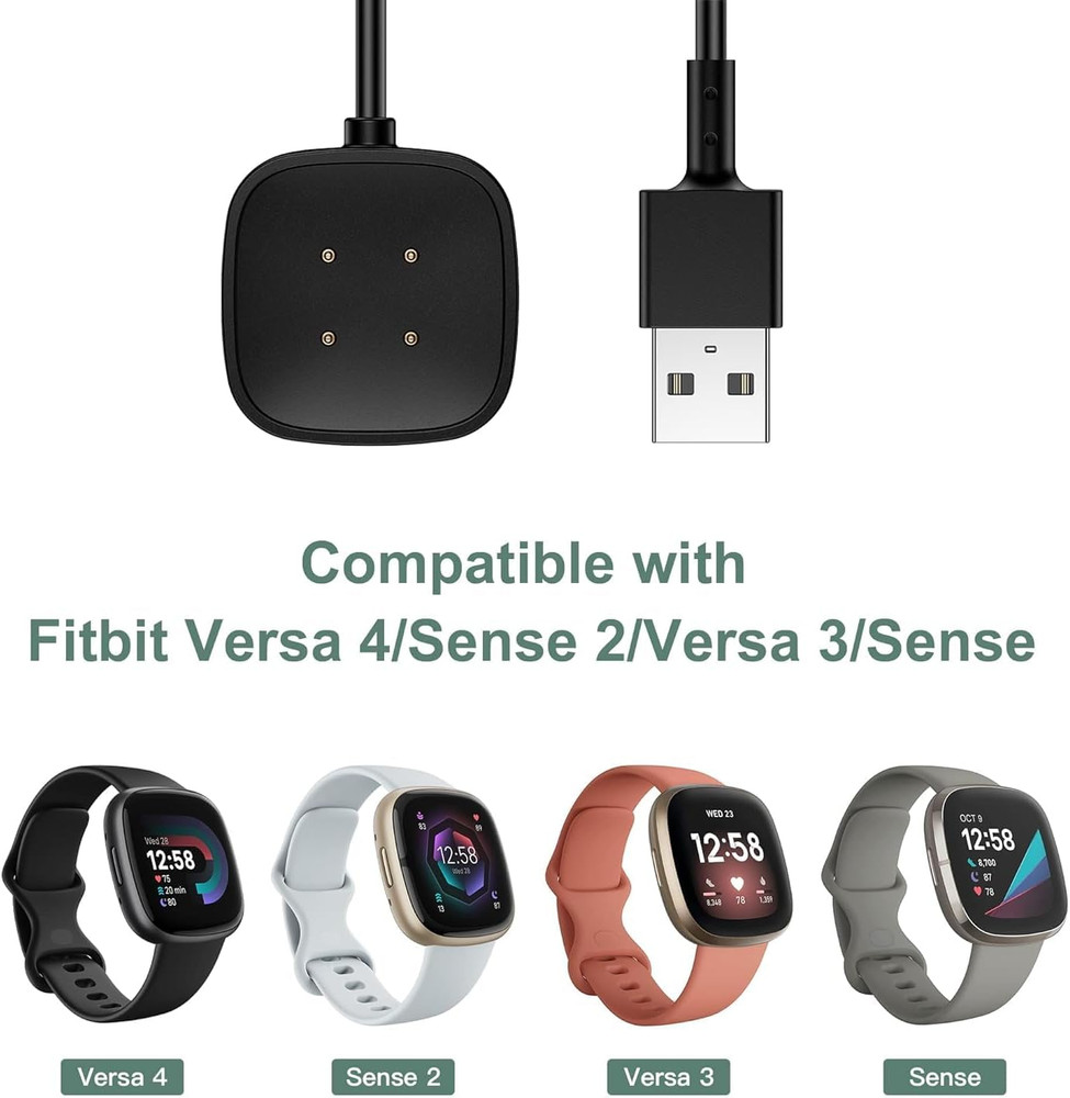 Versa 3 Charging Cable and Wall Plug Charger Compatible with Fitbit Versa 3 Smar