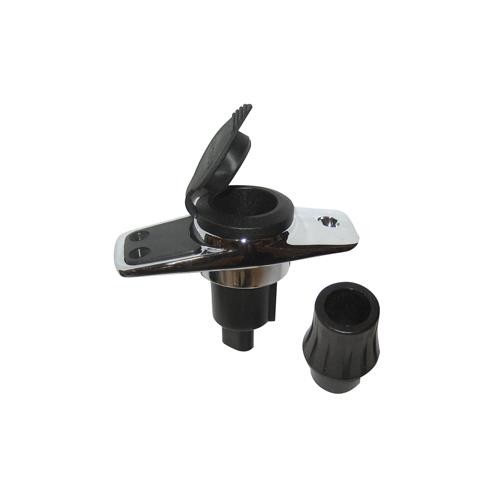 Perko Locking Collar Pole Light Mounting Base Chrome Plated W/Black Cover