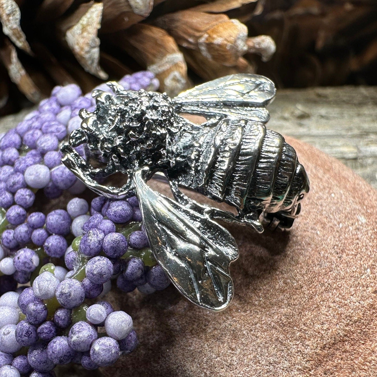 NEW Solid Sterling Silver Realistic Bee Booch Ladies Insect Pin 925