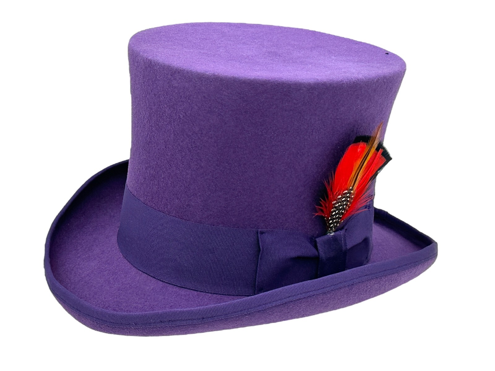 Top Hat Wool Felt Victorian Steampunk Mad Hatter Cosplay Red Black Purple Gray