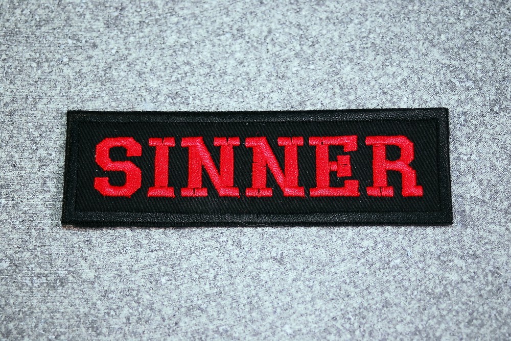 SINNER Emdroidered Biker Vest Jacket Patch embroidered, motorcycle