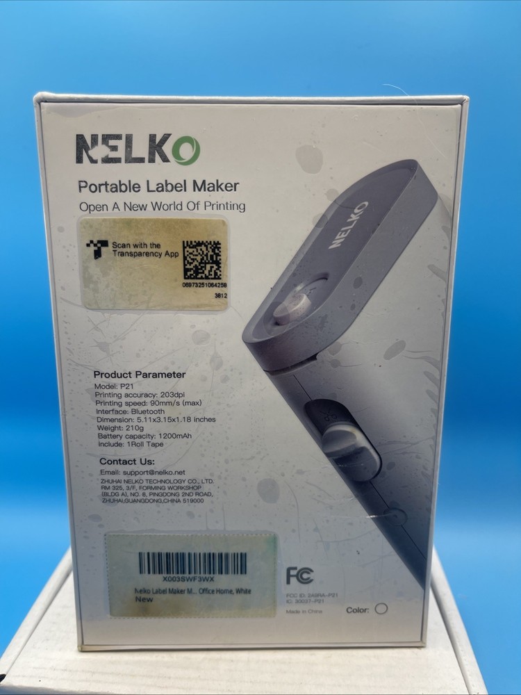NELKO Label Maker Machine P21 Portable Bluetooth Label Printer New Sealed
