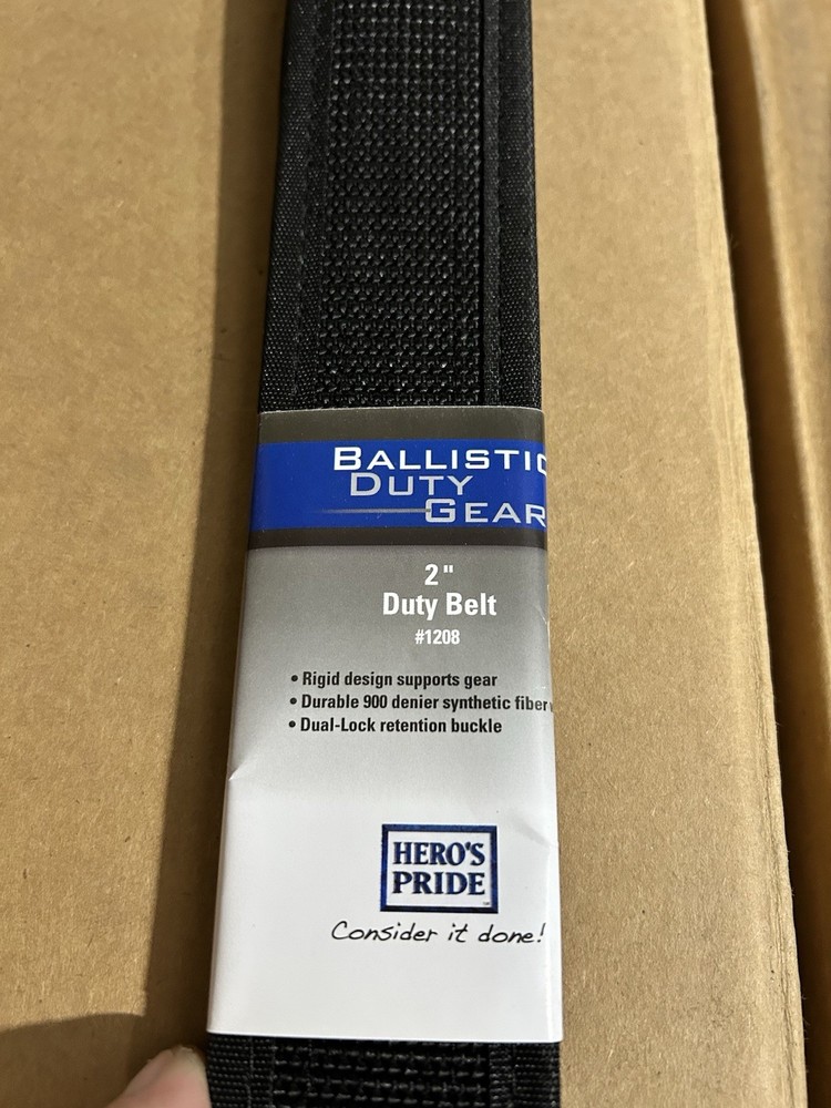 Heros Pride Duty Belt,Outer Loop Lined,Black, Large, Heros Pride