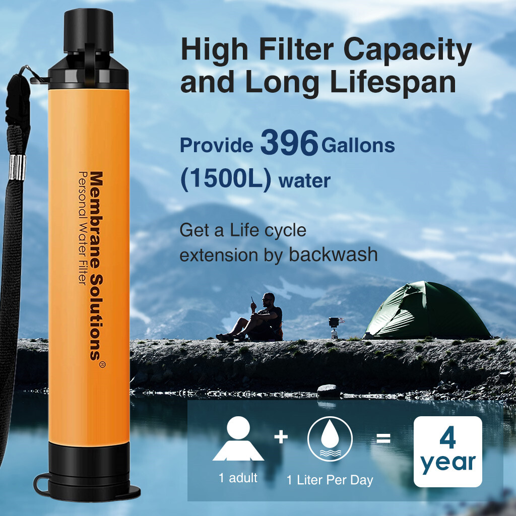 Portable Water Filter Straw Personal Water Filtration System F Emergency Outdoor