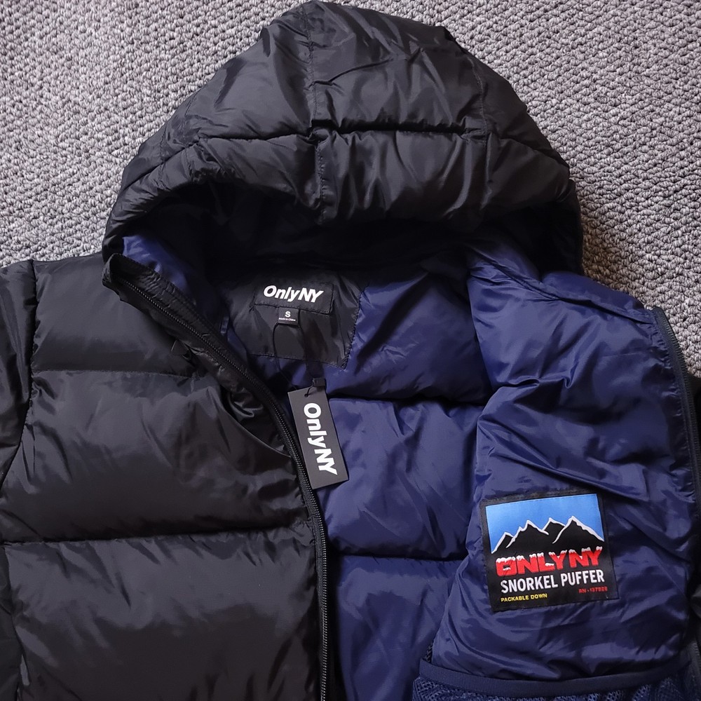 ONLY NY Jacket Mens Various Size Packable Snorkel Puffer Down Nylon Black