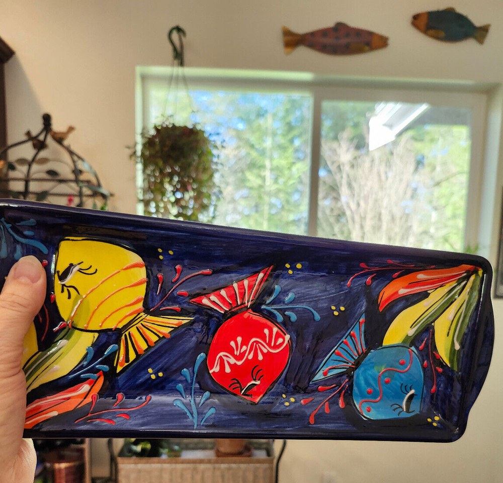 IVANROS Ceramic Hand Painted Serving Platter Made in Spain