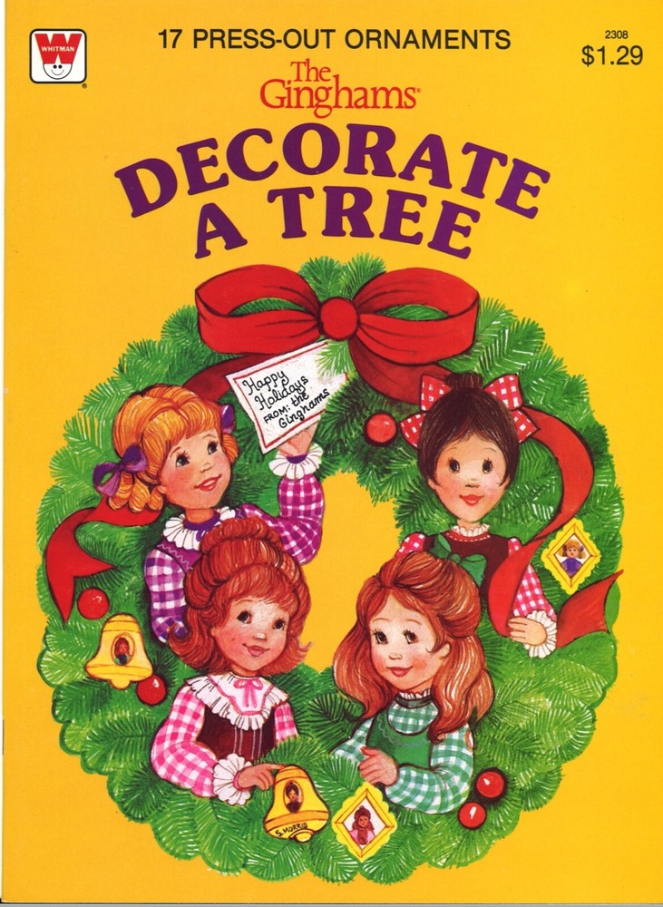 VNTG Ginghams CHRISTMAS TREE PAPER DOLL UNCUT LASR Print NO1 TOP SLR BEST