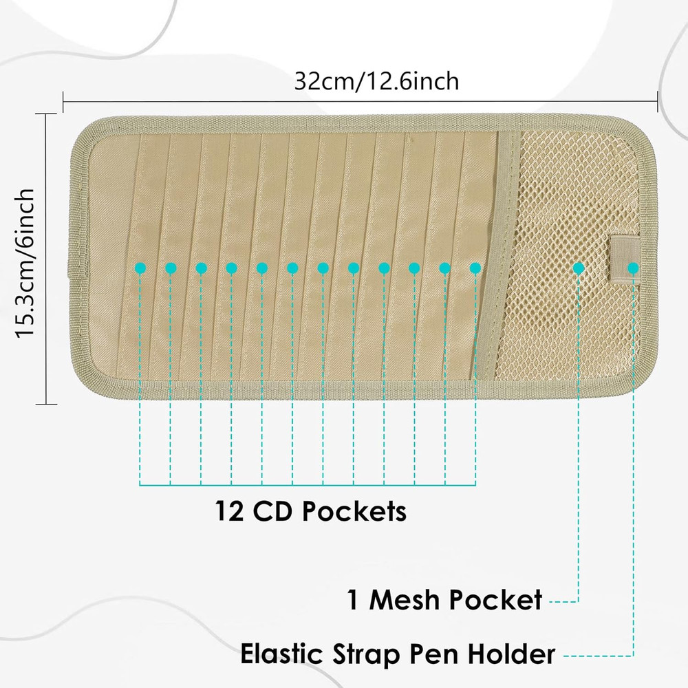 Car Sun Visor CD Holder - Large Capacity Organizer for Vehicles