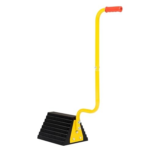 Industrial Extra Large Wheel Chock with Handle - Heavy With Handle (1pack)