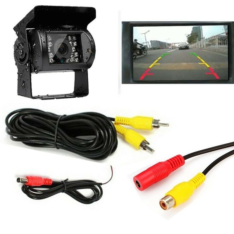Truck Backup Camera Heavy Duty 18 LED IR Night Vision Vehicle Rear View 12V-24V