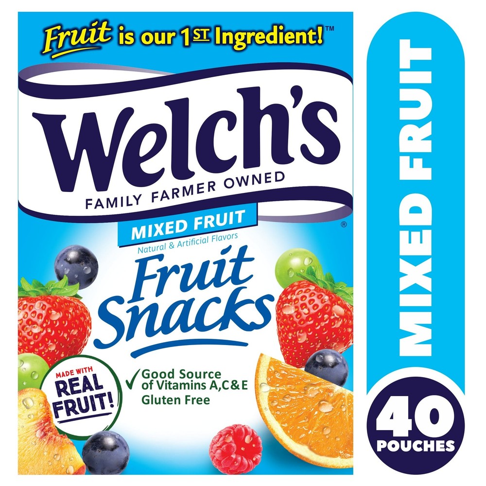 Welch's Made With Real Fruit Fruit Snacks Mixed Fruit 0.8 oz 40 Count