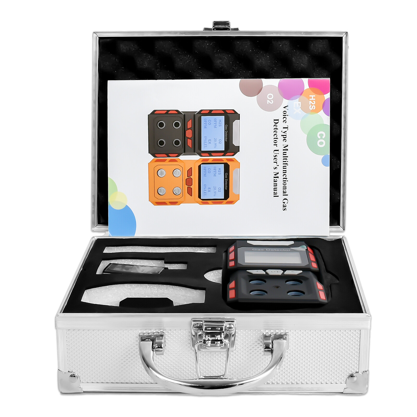 Portable Gas Detector Gas Clip 4-Gas Monitor Meter Tester Analyzer Rechargeable