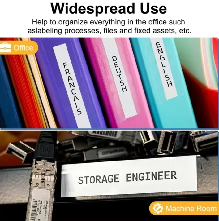 10PK For Dymo D1 Black on White S0720530 Label Tape Cassette 45013 1/2" 12mm 160