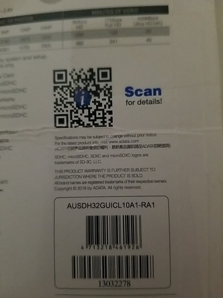 ADATA Premier Pro SDHC Card 32GB Class 10 U1