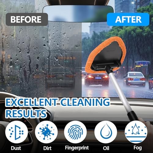 Car Windshield Cleaning Tool, Car Windshield Window Cleaner, Auto Orange