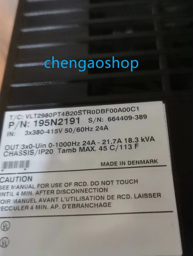 1PCS Used VLT2900 11KW VLT2980PT4B20STR0DBF00A00C1 (by DHL/Fedex)