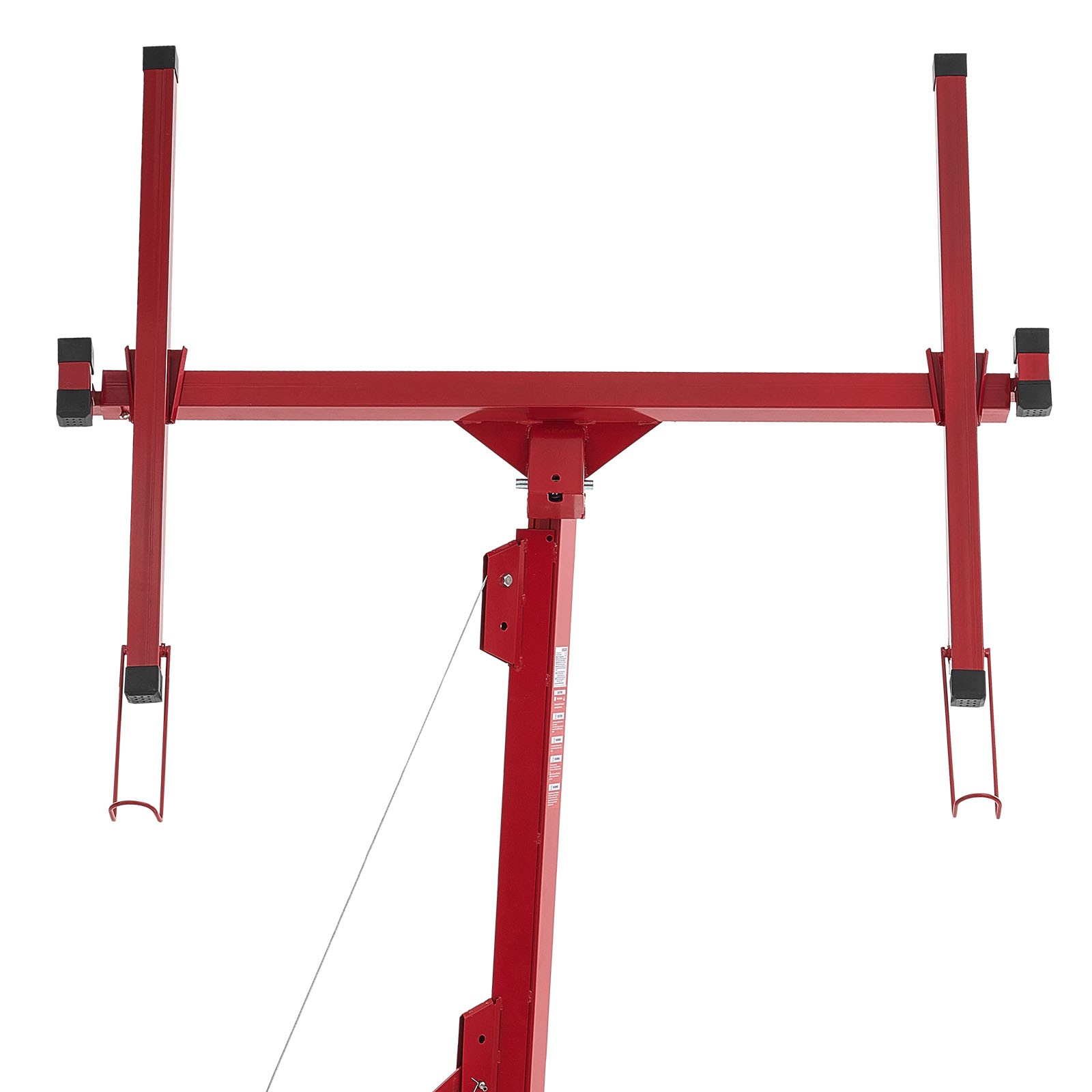 Uimoso 16ft Drywall Hoist, 150 lbs Capacity Adjustable Arm, Lockable Wheels, Red