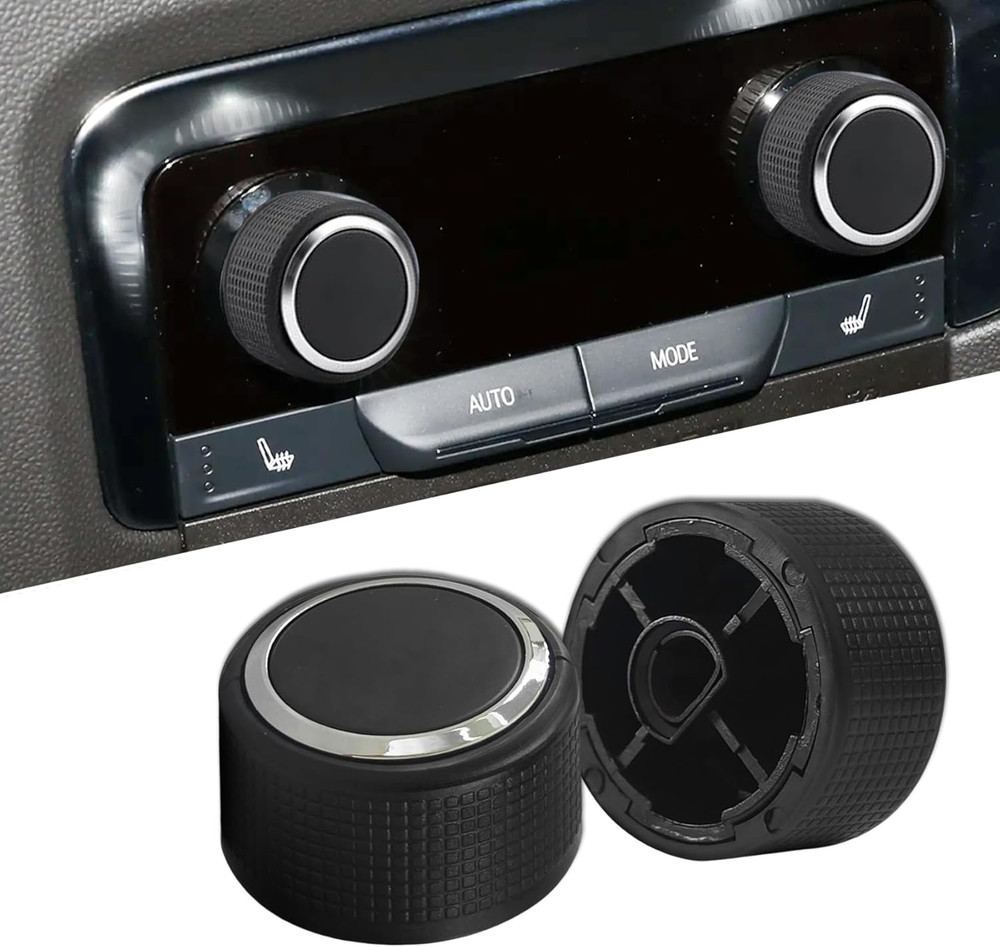 2PCS Rear Audio Control Knob Dial Tuner, Radio Knobs Replacement, Plastic Insert
