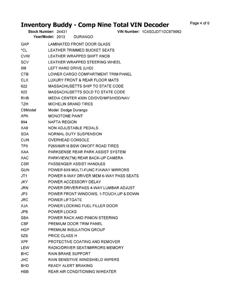 Used Blind Spot Detection System Warning Control Module fits: 2013 Dodge Durango