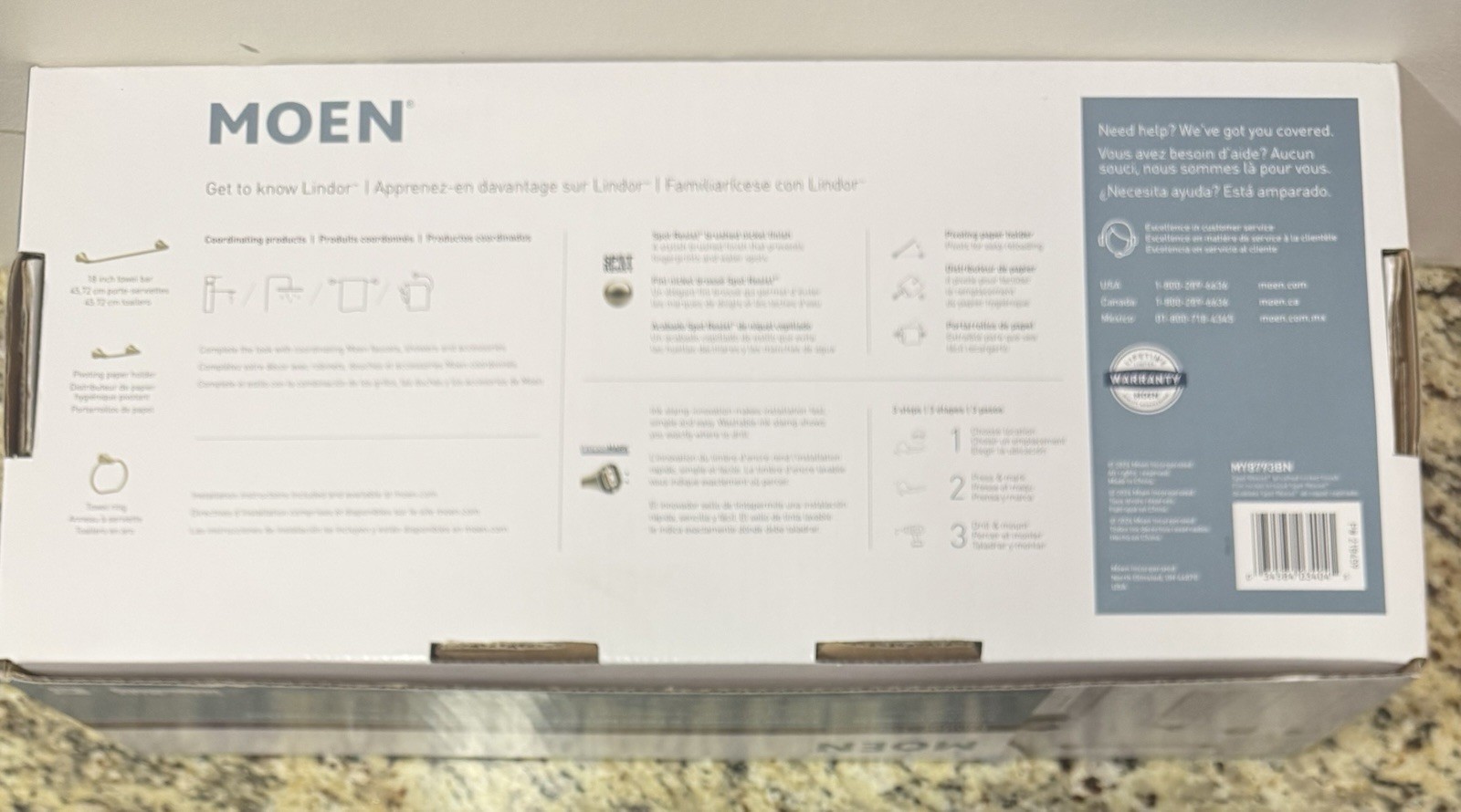 Moen MY8793BN Lindor Bath Accessory Set in Brushed Nickel - “GV”