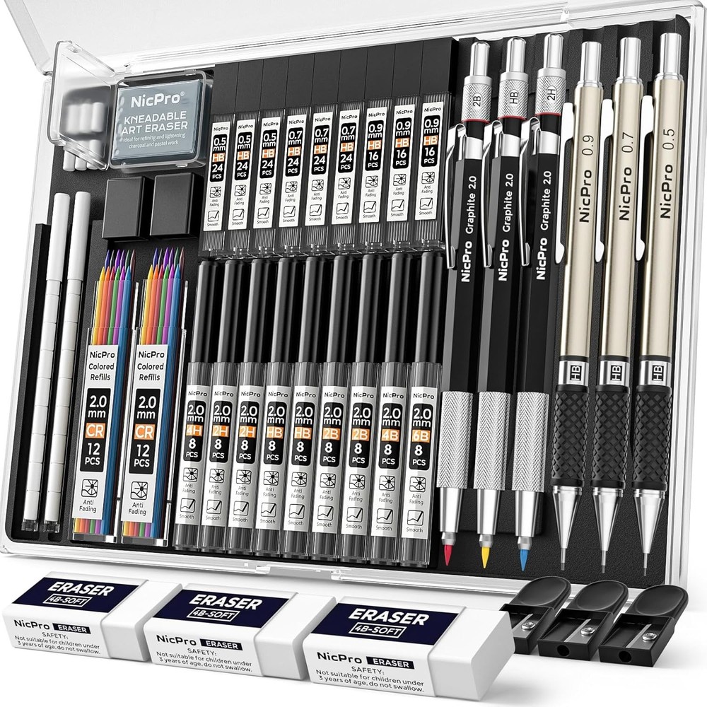 Metal Drafting Pencil Set