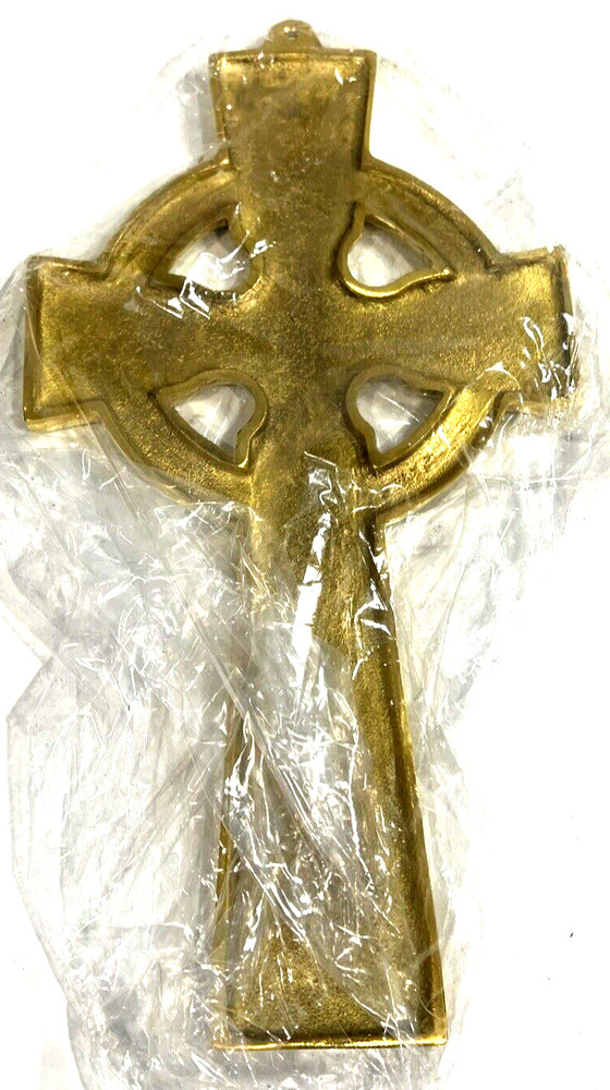 Solid Brass Celtic Cross Robert Emmet Large 11" x 6" (Damaged Outer Box)