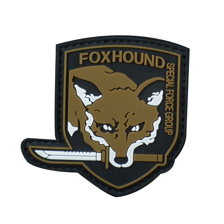 5Pcs 3D Pvc FOX HOUND Metal Gear Solid Specia Force Group Rubber Hook Loop Patch