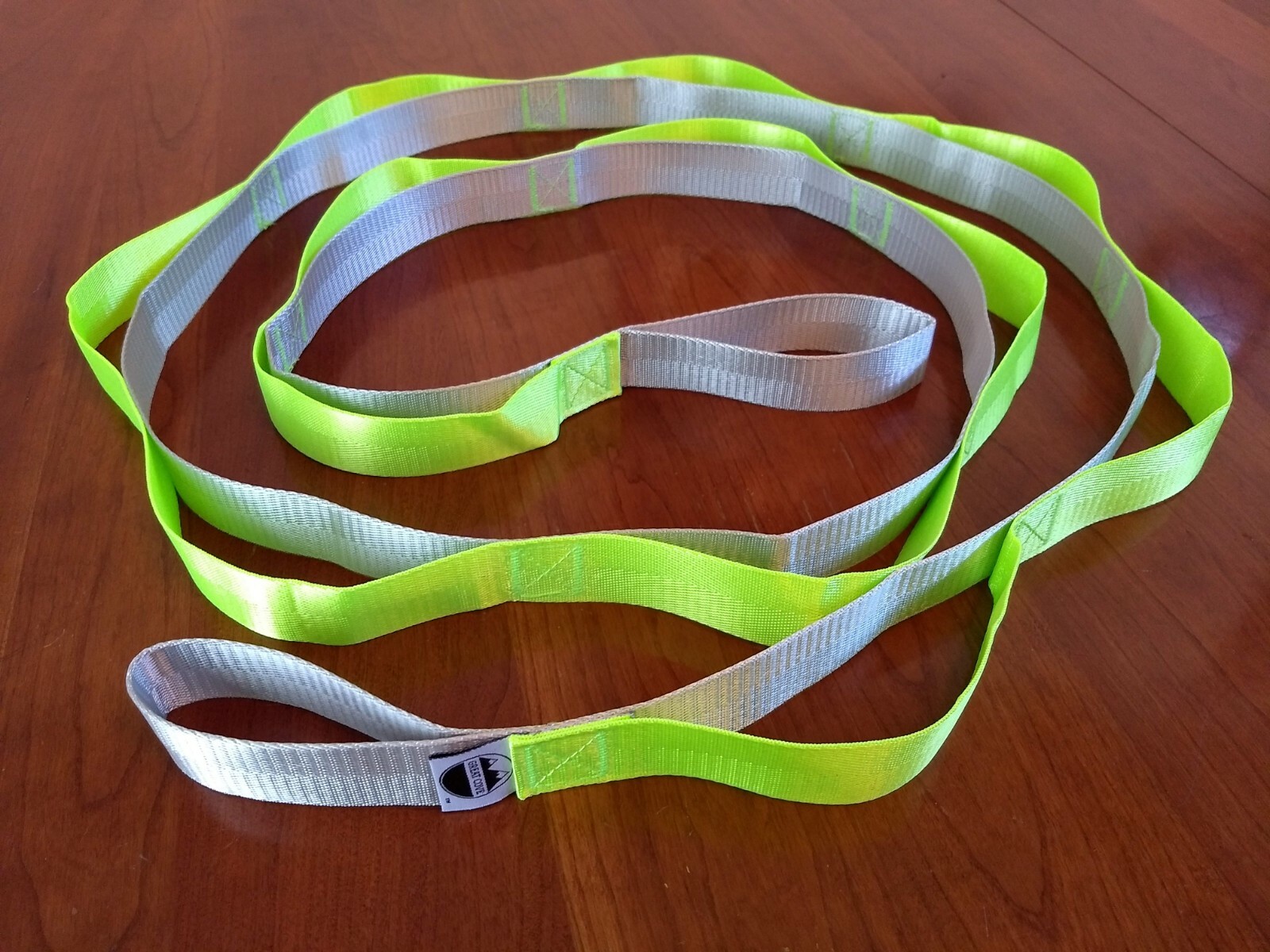 Great Cove 8 ft Stretching Strap for Yoga & Physical Therapy 14 loops Green/Gray