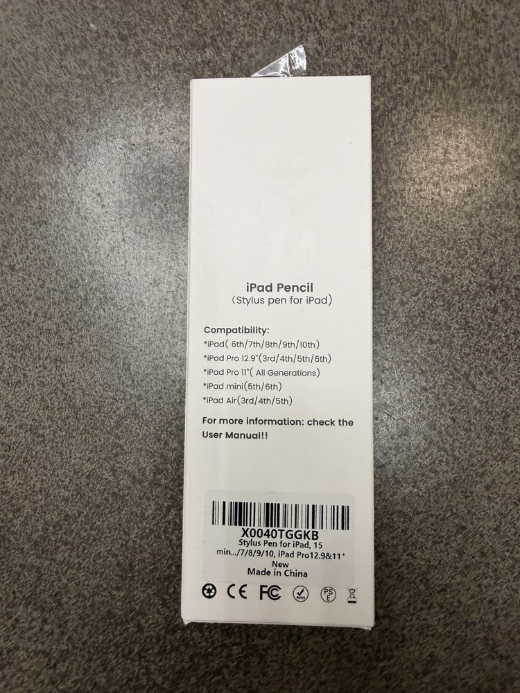 ipad bluetooth stylus with extra tips and with box and charging cord