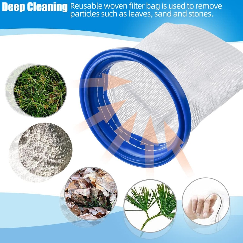 2-Pack Pool Vacuum Cleaner Reusable Filter Bag for Blaster Water Tech...