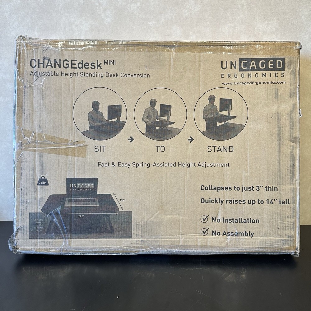 Changedesk Mini Small Standing Desk Converter Height Adjustable 3-14"