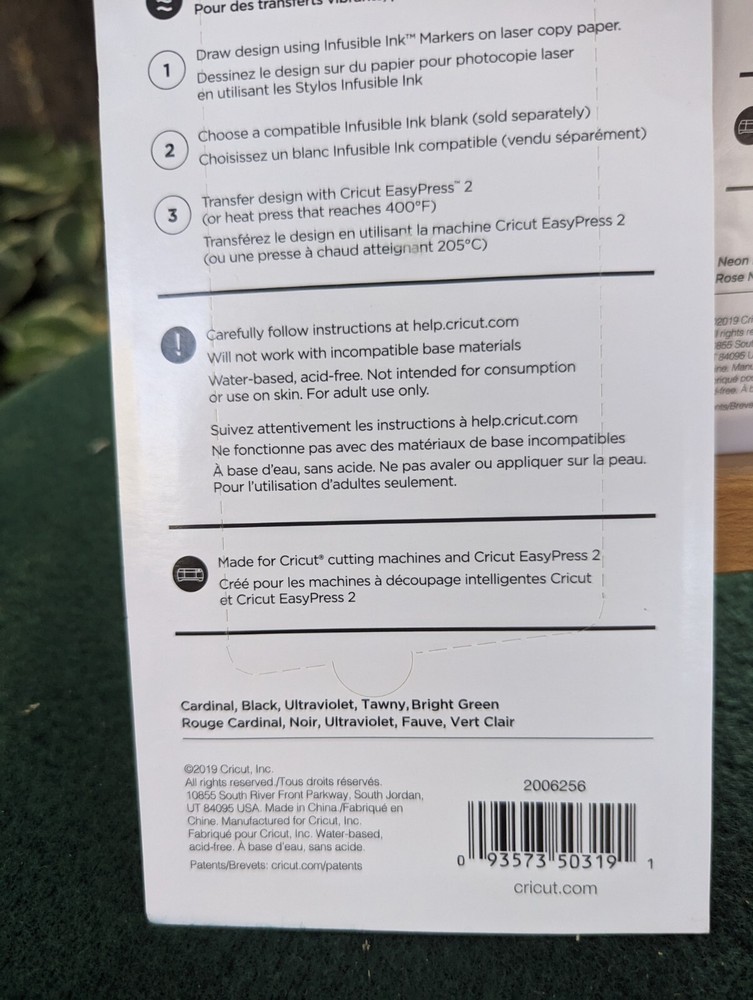 Cricut Infusible Ink Pens ( 1) .04 Basic & (2) 1.0 Basic And Neon