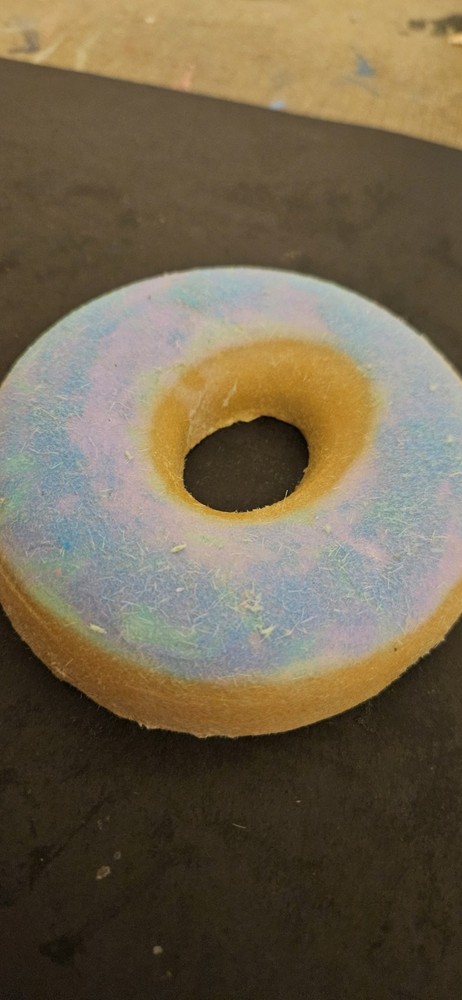 Taba Squishy Donut Shape With Flocking Powder. Handmade- Non Sticky