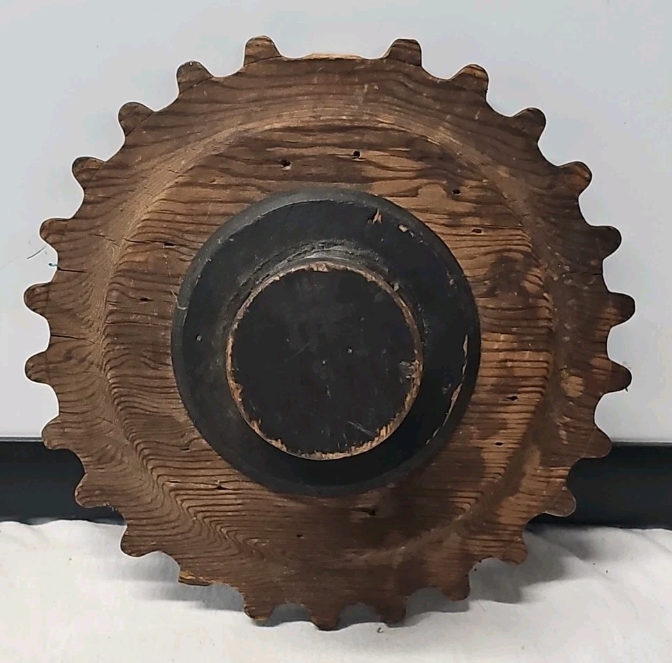 Antique Industrial Wood Foundry Casting Pattern Mold Gear Cog Sprocket Steampunk