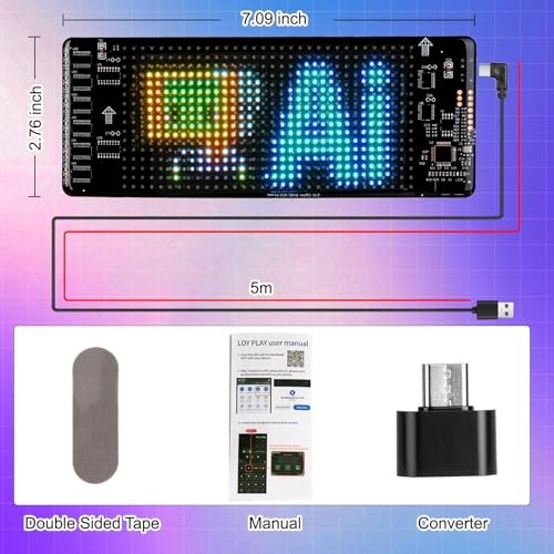 Programmable Light for Car,LED Sign,Control by APP,Custom Colors, 7"*3"