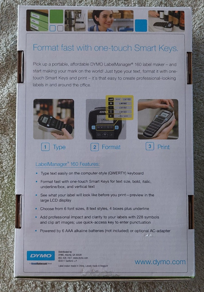 Dymo LabelManager 160 D1 - Label Maker One Touch Smart Keys