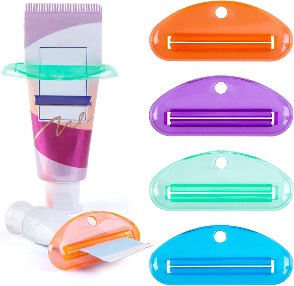 LOVEINUSA Toothpaste Tube Squeezer, 4PCS Toothpaste Squeezer Roller Tool for Bat