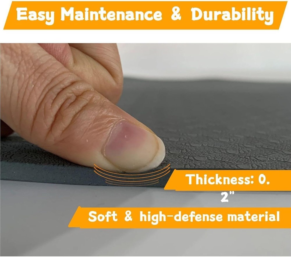 Universal Compatibility Large Exercise Mat for Under Desk Ellipticals - Grey