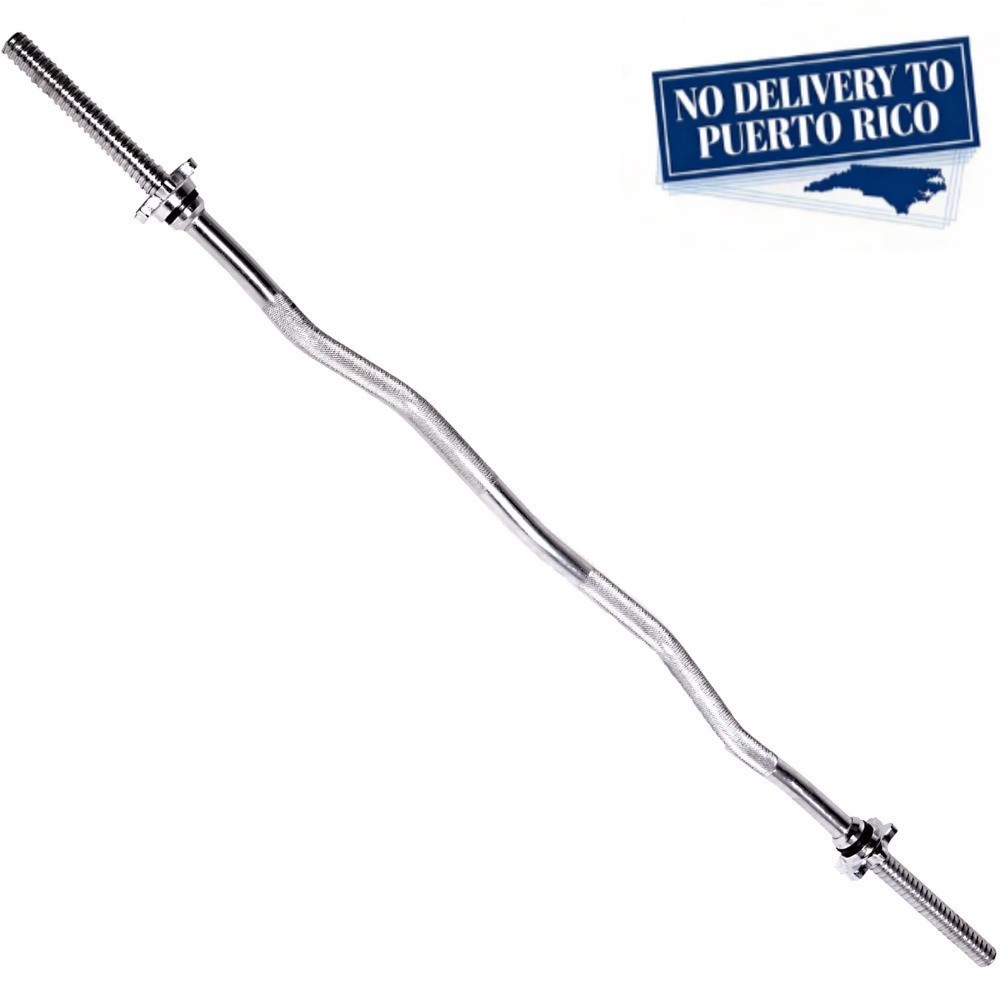 Standard Threaded Solid Easy Curl Bar, 47-Inch, Chrome Finish