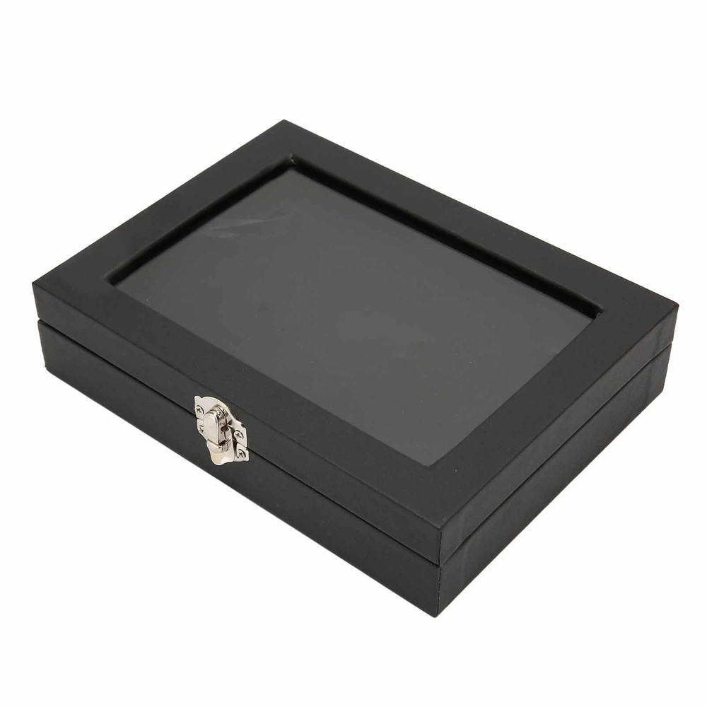 Pin Display Case Orderly Storage Transparent Dustproof Black Badge Storage Box