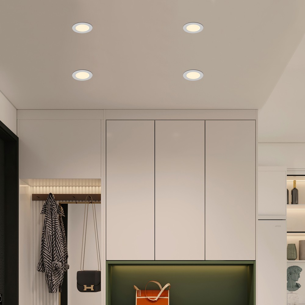12 Pack 4 Inch Recessed Ceiling Panel Light 5CCT LED Dimmable with Junction Box