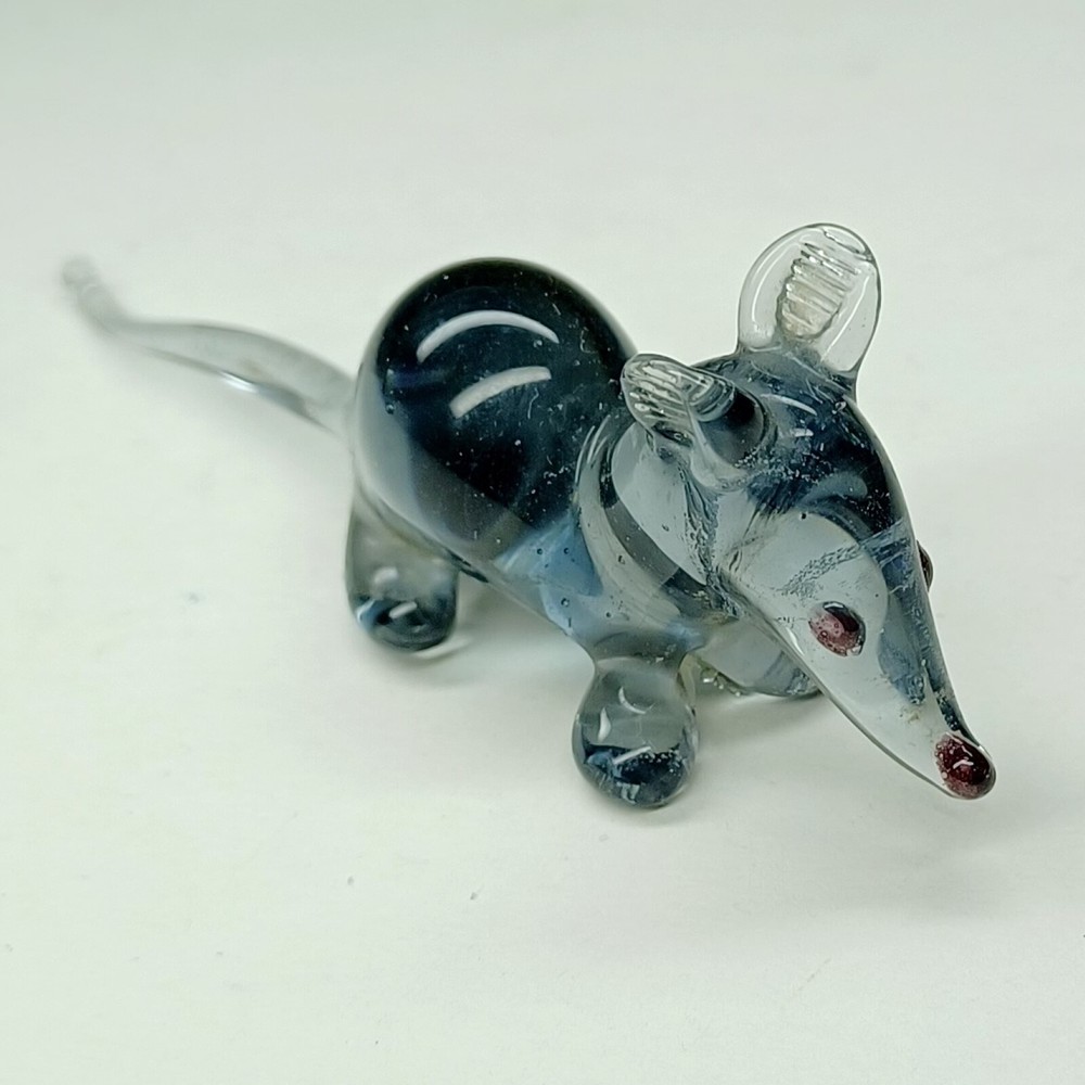Mouse Glass Figurine 1970s