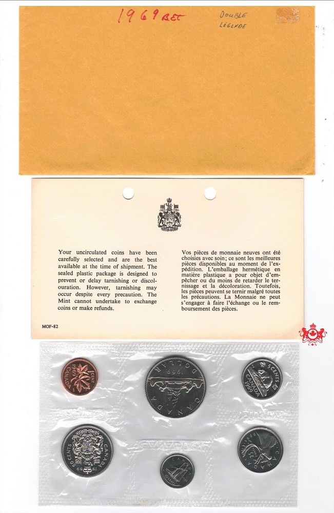 1969 Canada Proof Like Set - Double Legend Dollar -