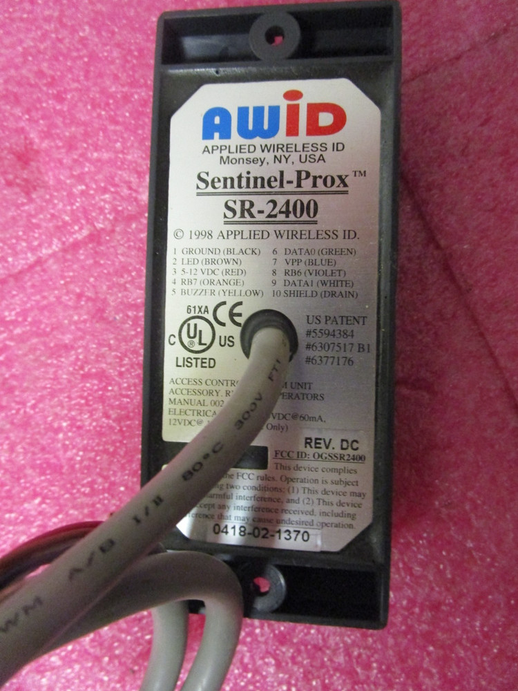AWID SR-2400 Sentinel-Prox Card Reader, REV DC., Dark Gray