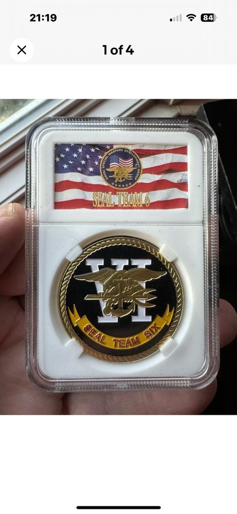 Navy Seal Team Six Challenge Coin In Display Case Devgru